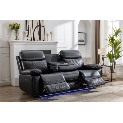 3 Seater Electrical Power reclining sofa Recliner Chair with Table LED Strip for Living Room