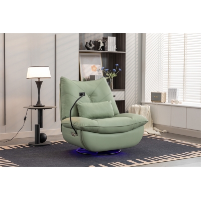 Single 270 Swivel Glider Rocking Recliner Chair withUSB Port Charge for Nursery Chair Bedroom