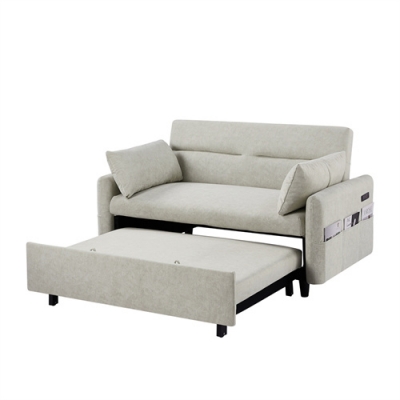 Pull out Sofa Cum Bed Convertible Loveseat Sofa Bed Foldable Microfiber Fabric 